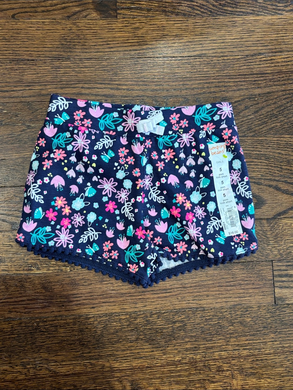 jumping beans Navy Floral High-Waist Shorts size 5